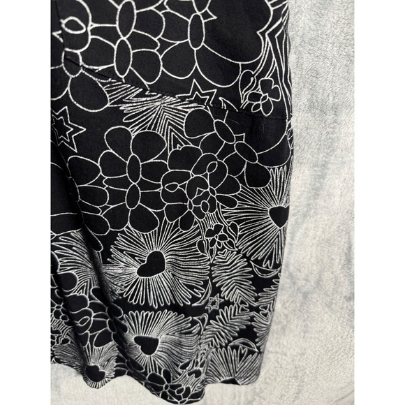 Nooworks Dress Black White Floral Geometric Fit Flare Sleeveless Dress Small - Picture 5 of 13